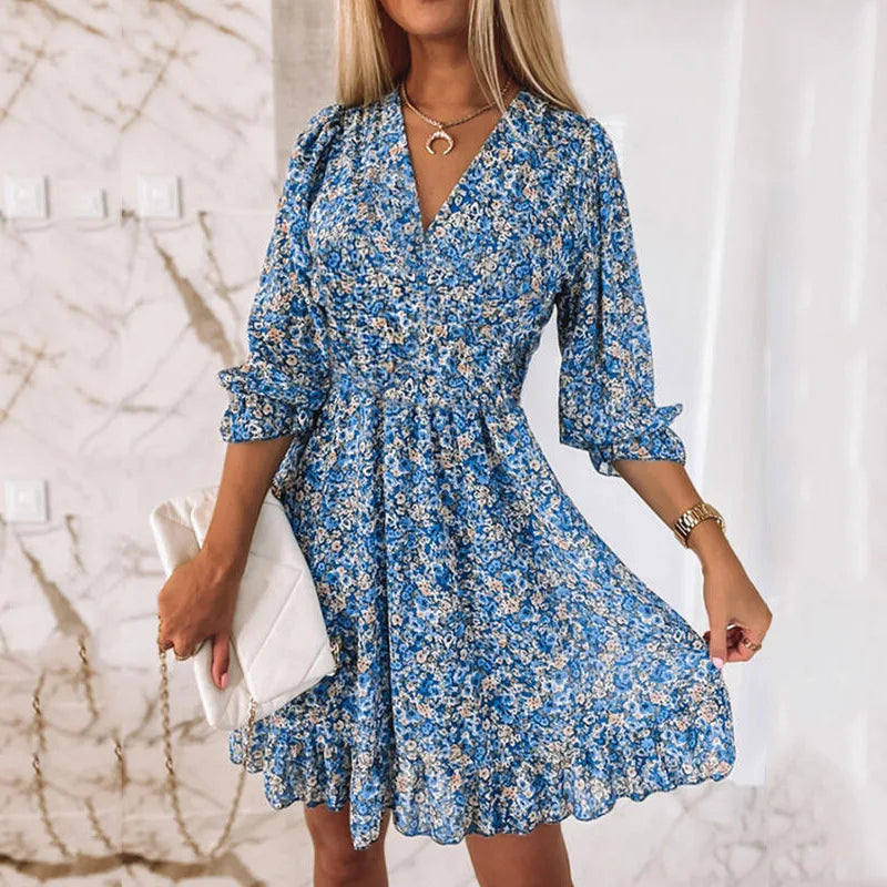 Boho Floral Mini Dress Effortless Bohemian Charm for Sunny Days
