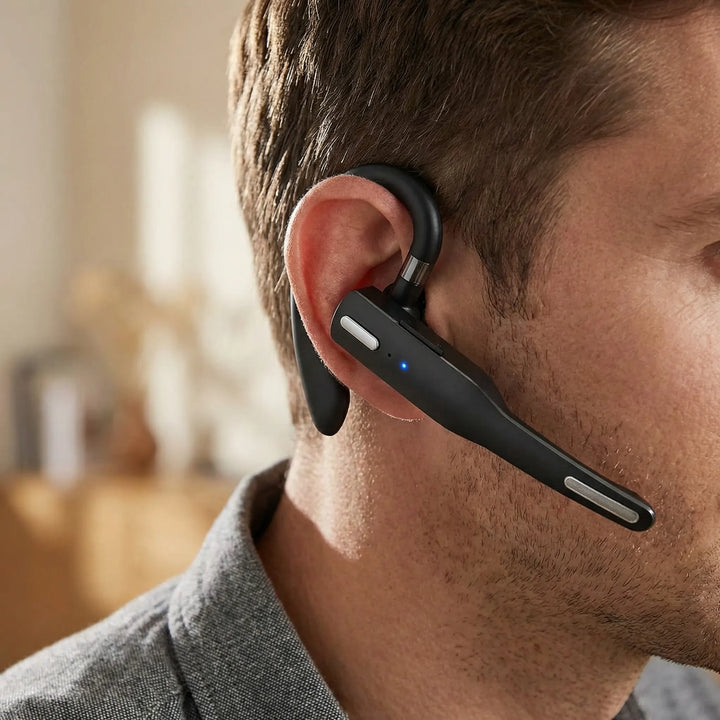 Bluetooth 5.1 Noise Cancelling Headset with Dual Mics for Men