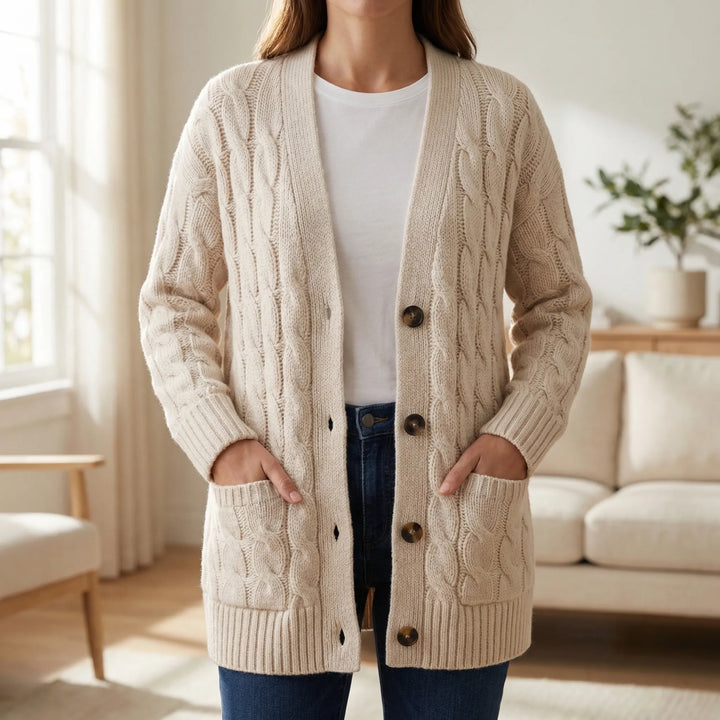 Women’s Cardigan with Buttons and Pockets