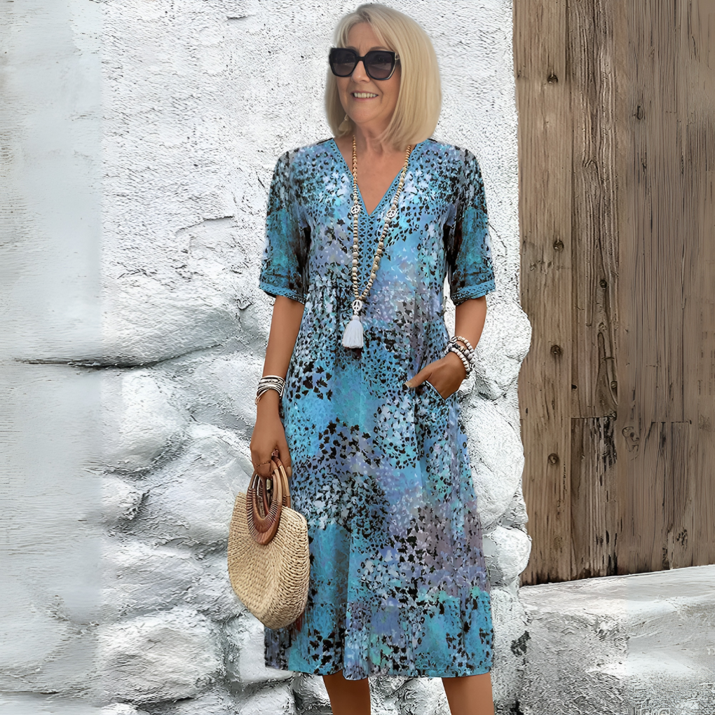 Women’s Soft V‑Neck Midi Dress