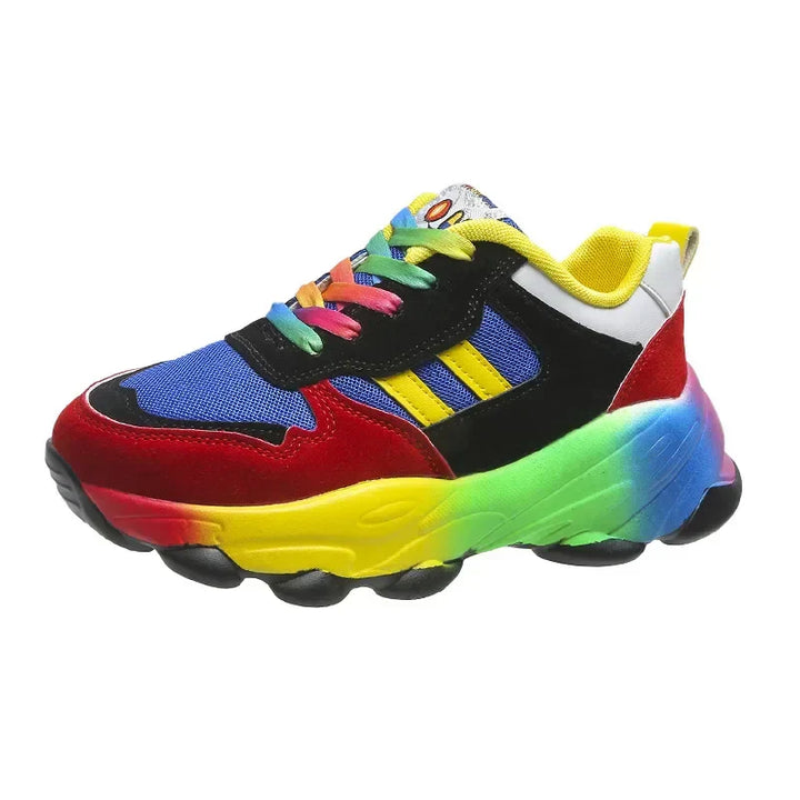 Trendy Multicolor Sneakers with Platform Sole