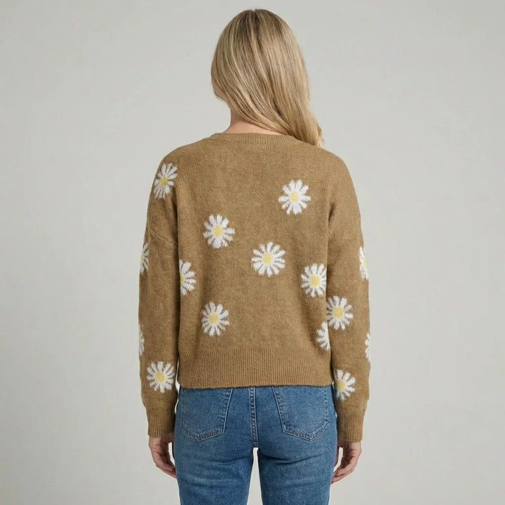 Floral Knit Sweater for Women