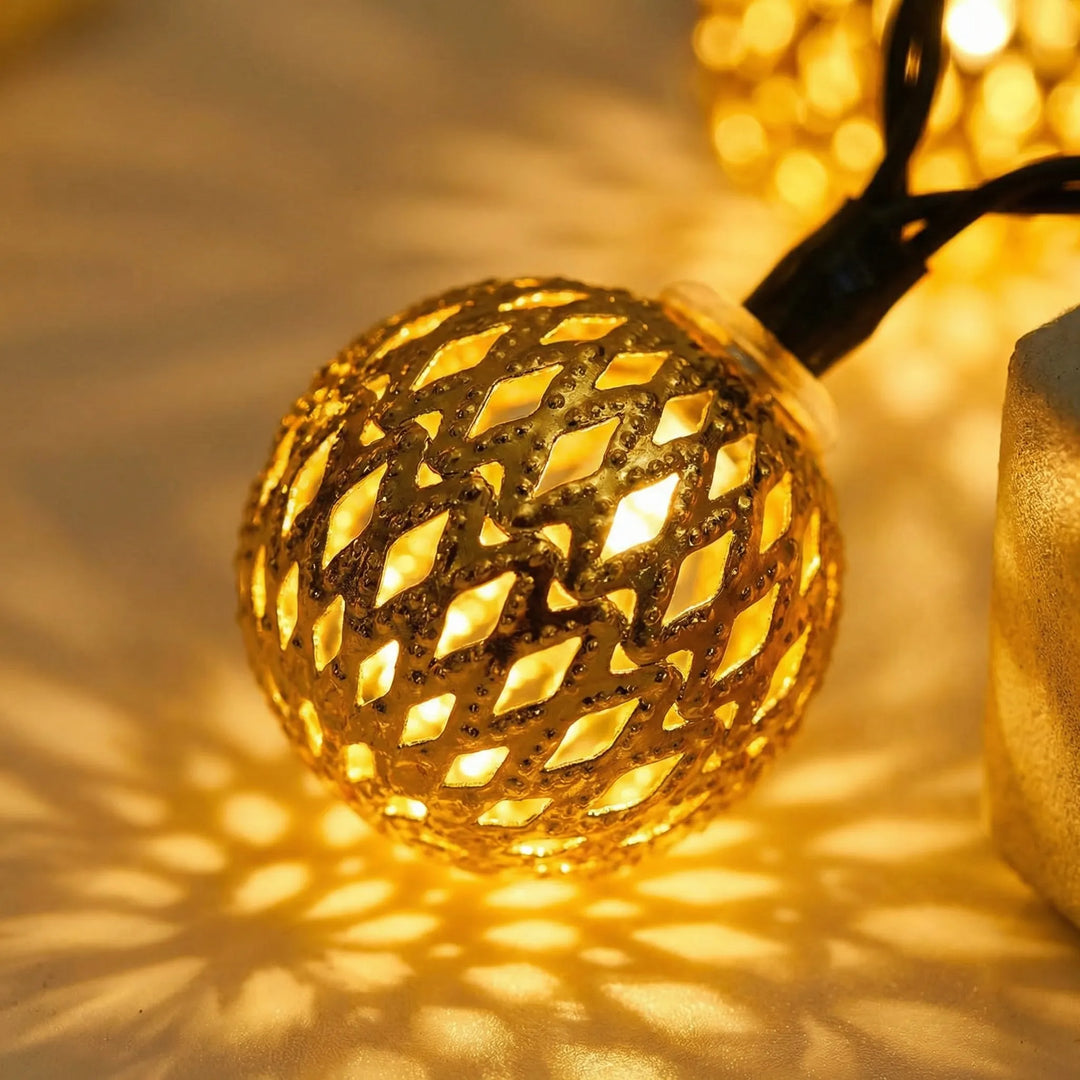 Moroccan-Style Water-resistant Solar String Lights