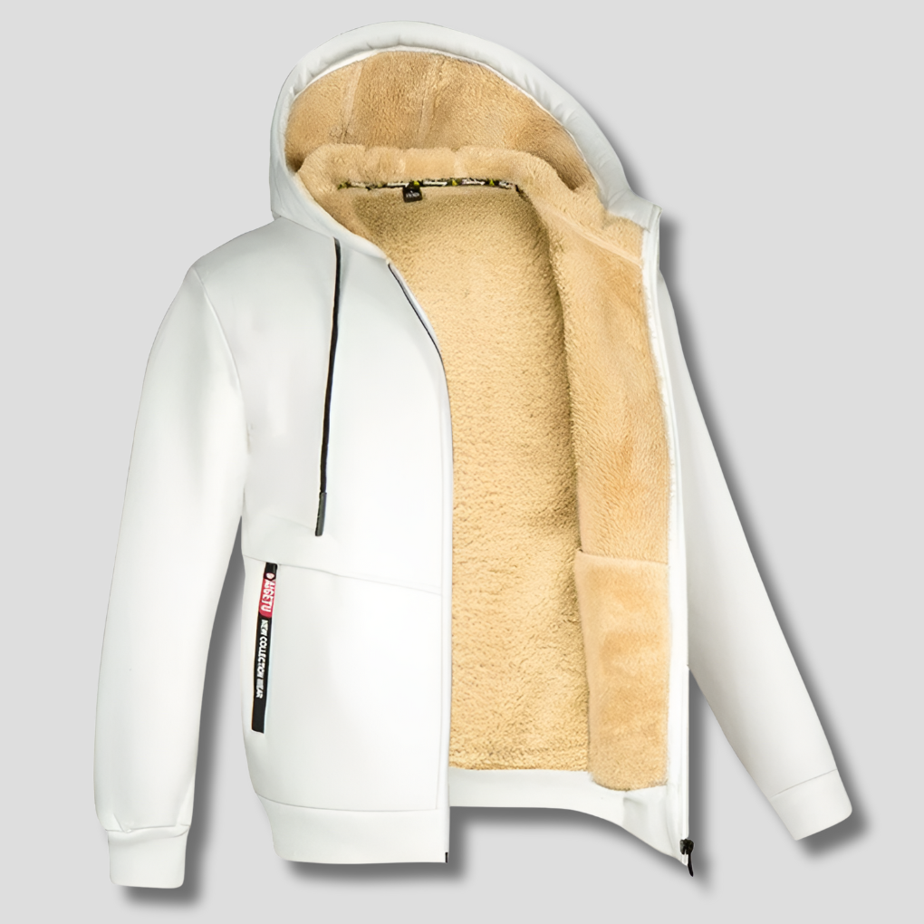 Men’s Fleece Pullover Coat with Fur Lining