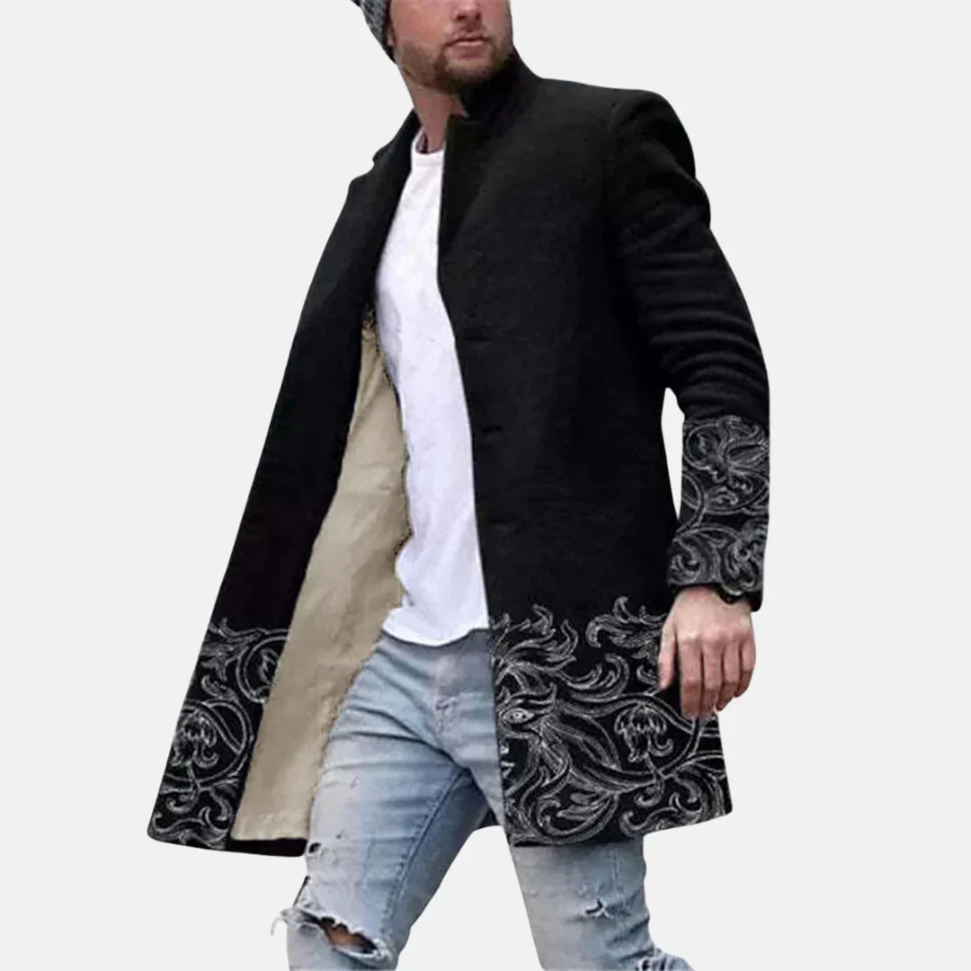 Street Print Coat – Casual &amp; Adjustable Men’s Jacket