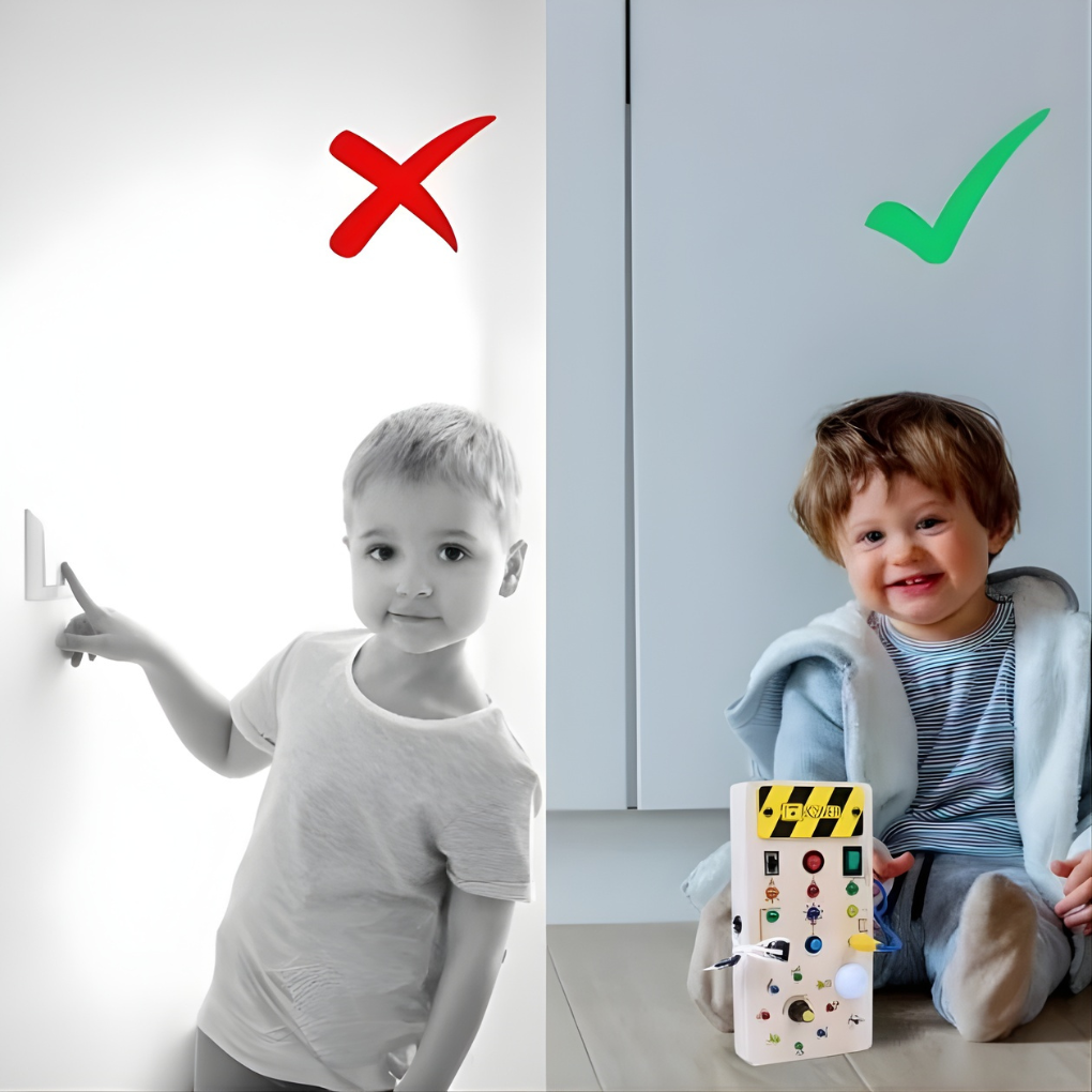 Montessori Busy Board with LED Lights