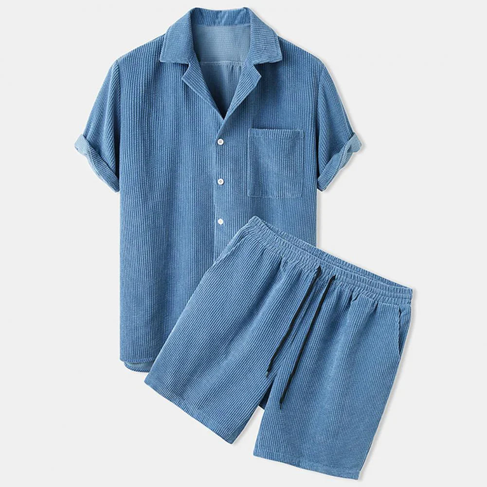 BreezeSet – Men's Corduroy Shorts Set