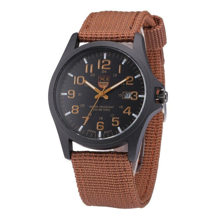 Robust Military-Style Watch with Illuminated Dial