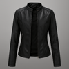 Women’s Fitted Red Leather Moto Jacket
