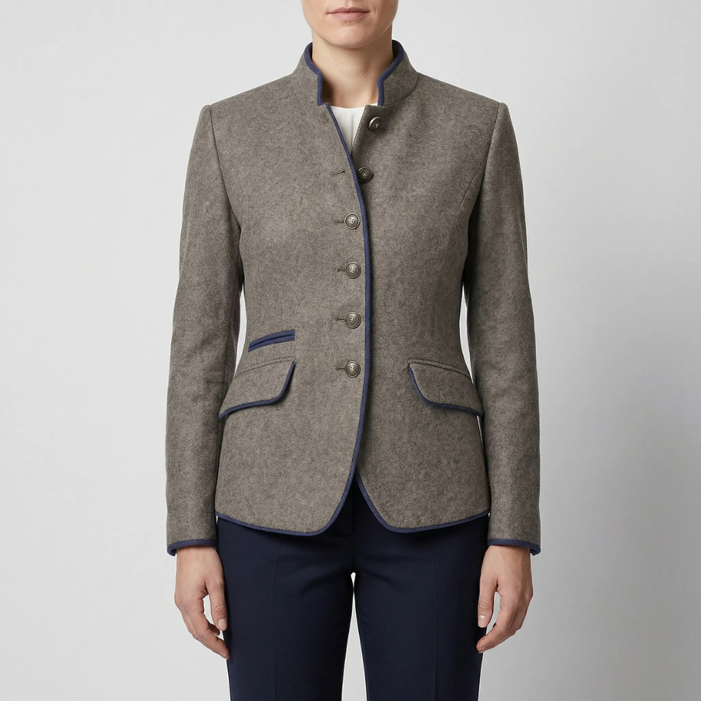 Women’s Lapel Collar Blazer – Button Front Style