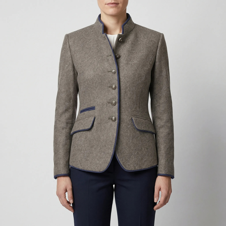 Women’s Lapel Collar Blazer – Button Front Style