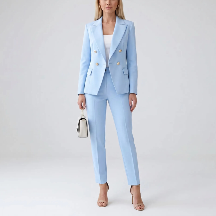 Two-Piece Jacket And Straight-Leg Trouser Set