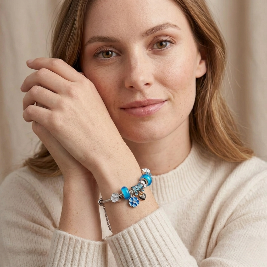 Unique Electroplated Alloy Charm Bracelet Love