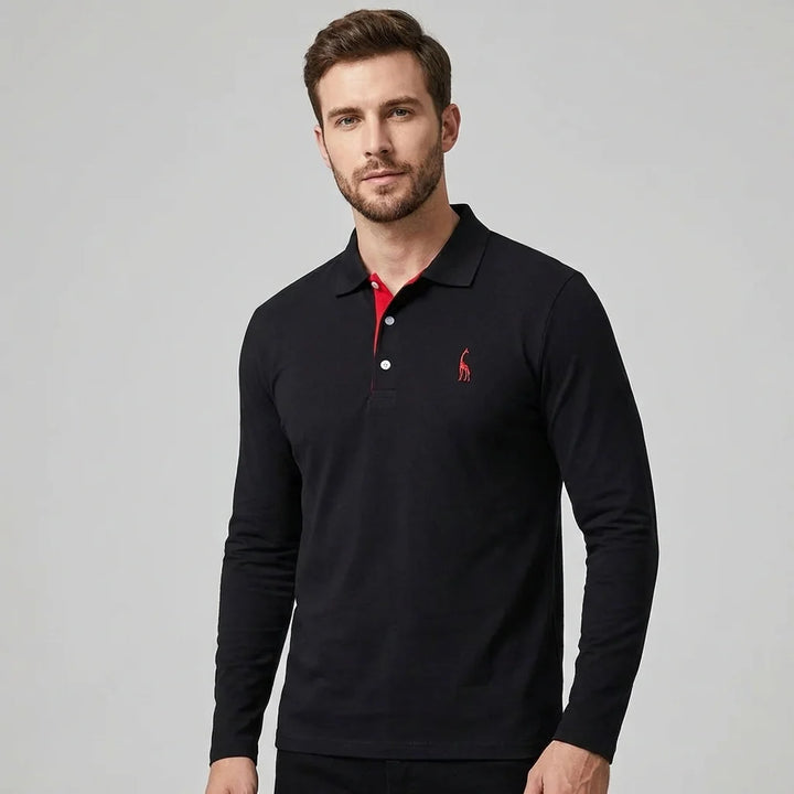 Long-Sleeved Polo Shirt for Men