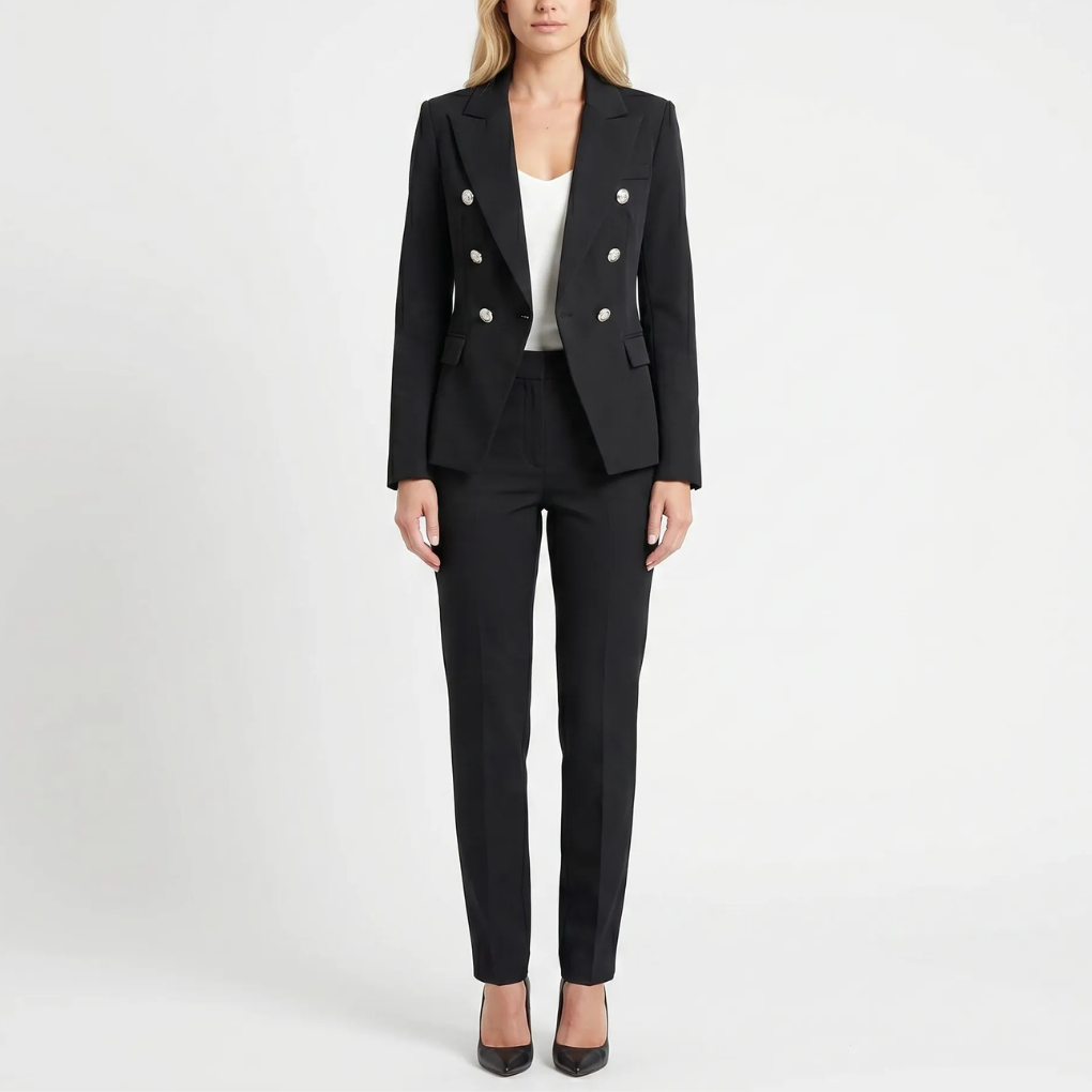 Double-Breasted Blazer Trouser Set