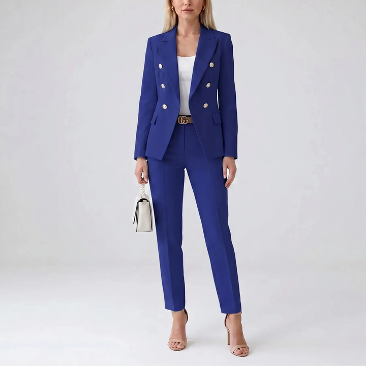 Two-Piece Jacket And Straight-Leg Trouser Set