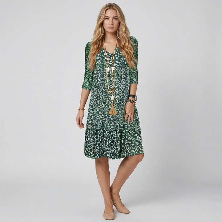 Women's Printed Midi Dress – Airy Comfort & Effortless Style
