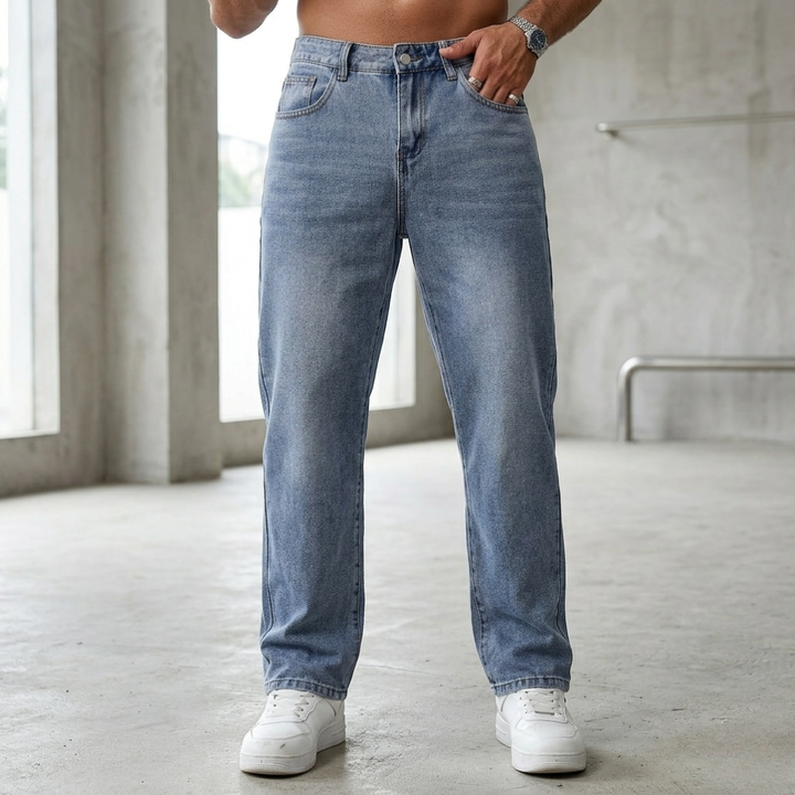 Denim Trousers with Straight Legs