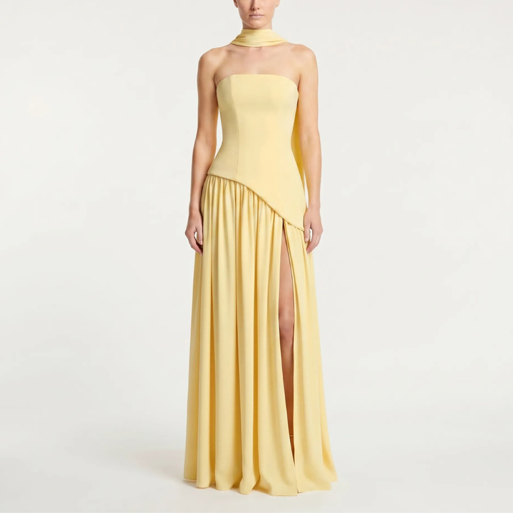 Structured Corset-Bodice Maxi Dress