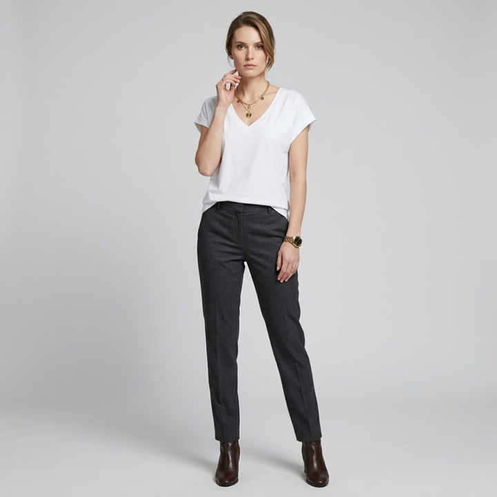 Casual Women's V-Neck Top with Elegant Simplicity