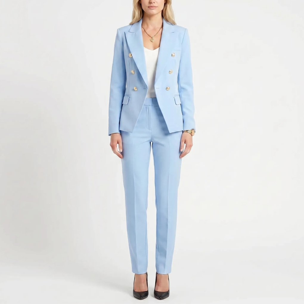 Double-Breasted Blazer Trouser Set