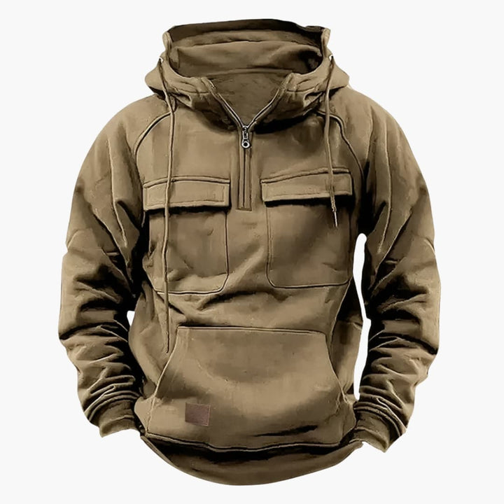 Men’s Half‑Zip Hoodie with Chest Pockets