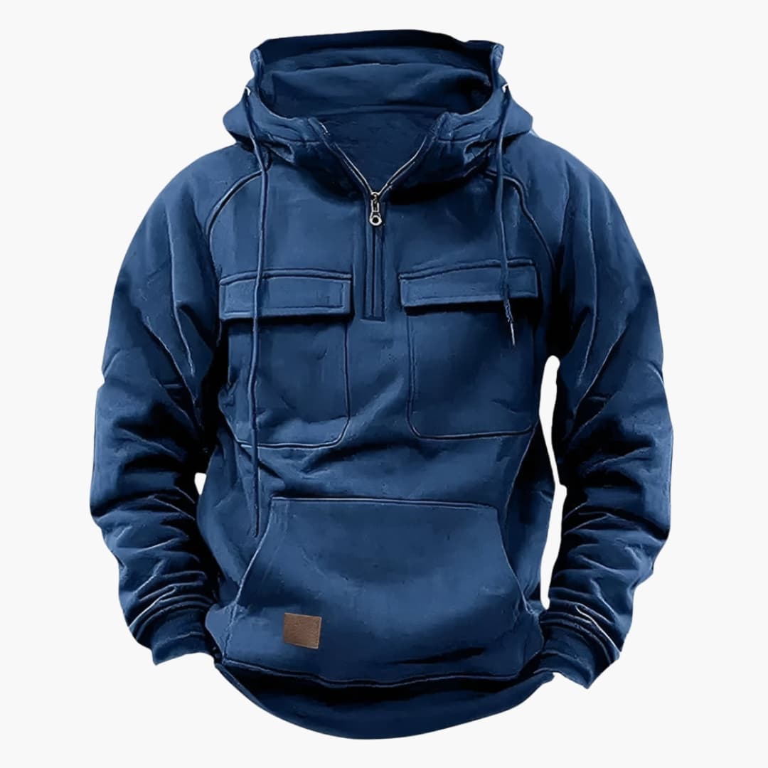 Men’s Half‑Zip Hoodie with Chest Pockets
