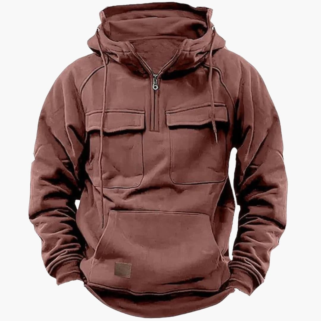 Men’s Half‑Zip Hoodie with Chest Pockets