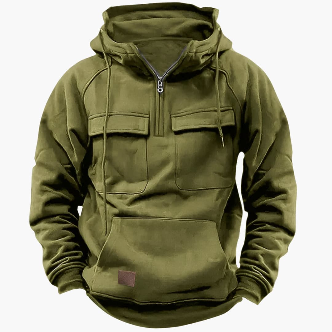 Men’s Half‑Zip Hoodie with Chest Pockets
