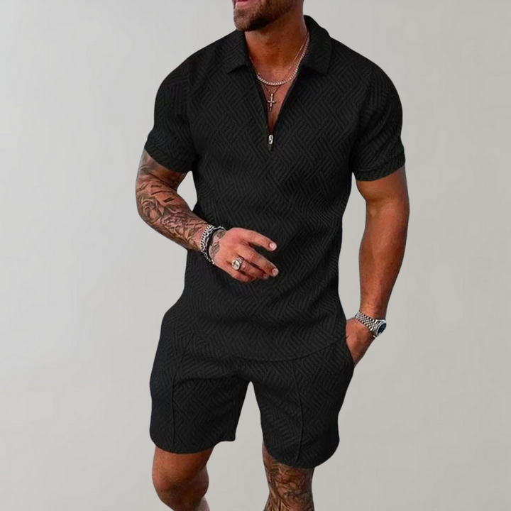 Men's Two-Piece Summer Set (Shorts + Polo Shirt)