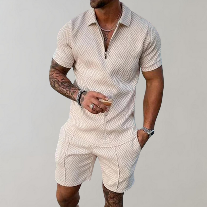 Men's Two-Piece Summer Set (Shorts + Polo Shirt)