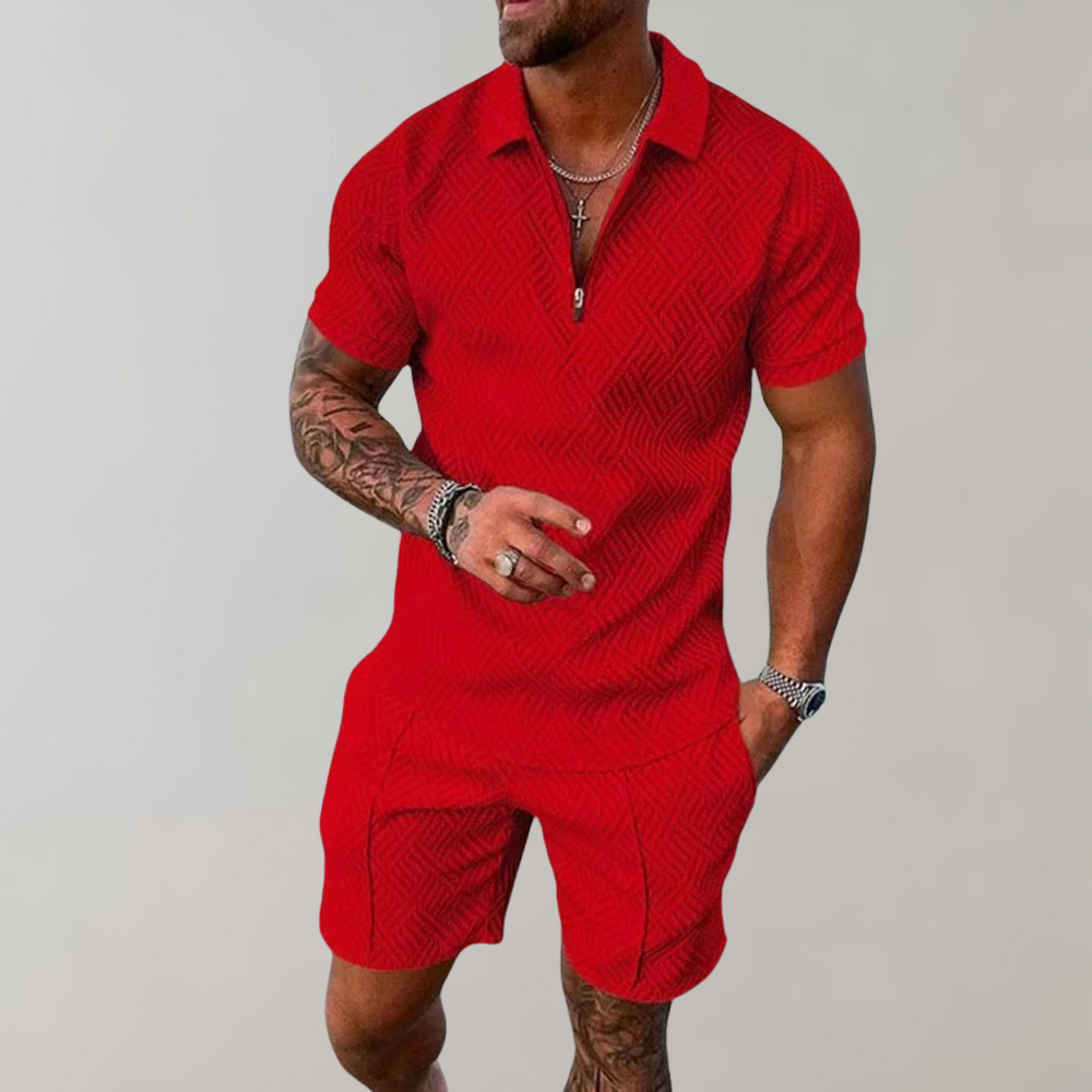 Men's Two-Piece Summer Set (Shorts + Polo Shirt)