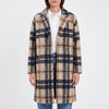 Plaidwell Long Checkered Lapel Coat For Women