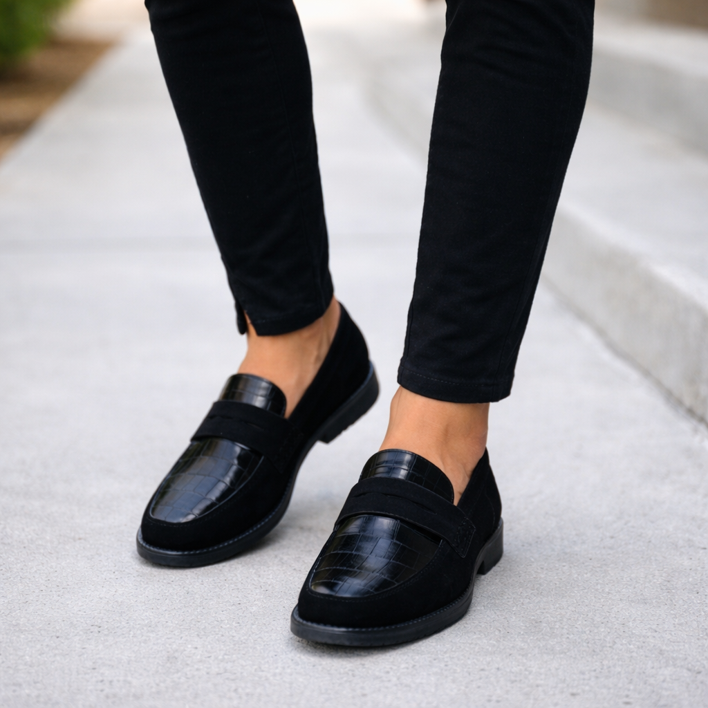 Noir Luxe Penny Loafers