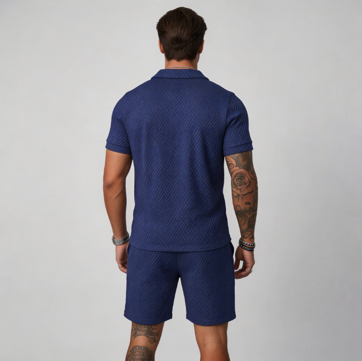 Men's Two-Piece Summer Set (Shorts + Polo Shirt)