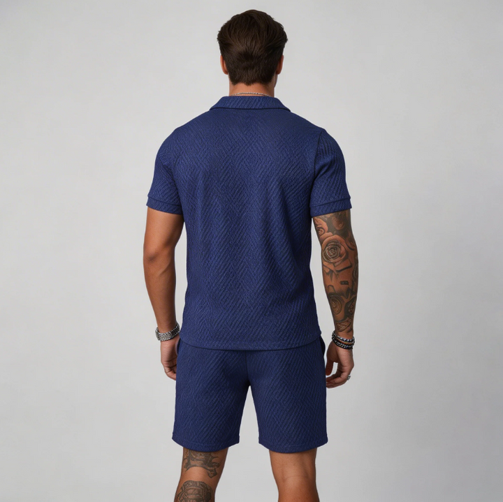 Men's Two-Piece Summer Set (Shorts + Polo Shirt)