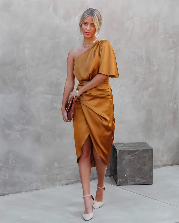 Asymmetrical Off-Shoulder Dress