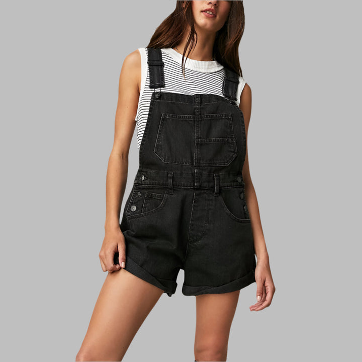 Sleeveless Denim Jumpsuit Casual Chic