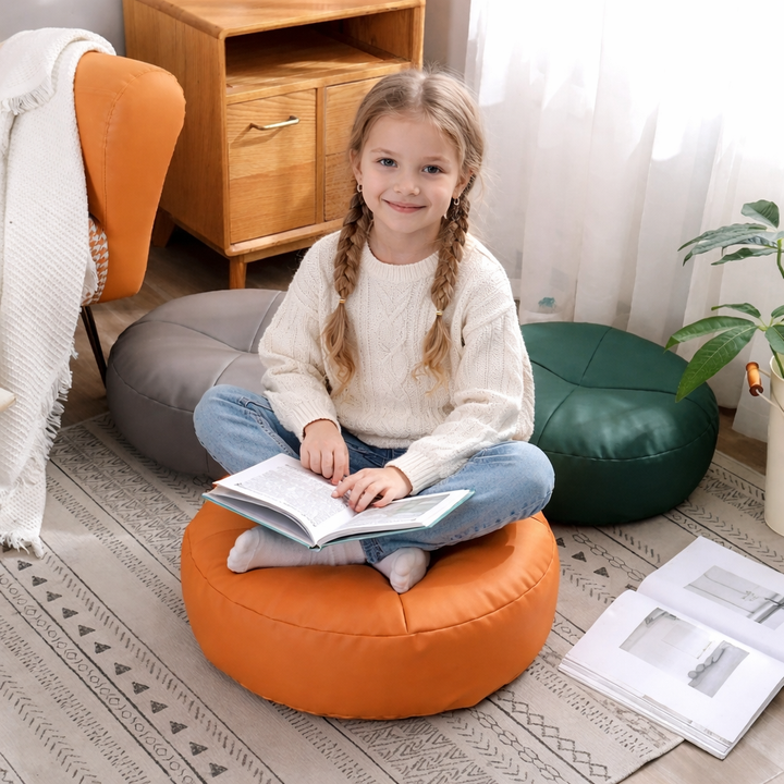 Nappa Leather Japanese Style Cushion – Minimalist Comfort with a Luxurious Touch