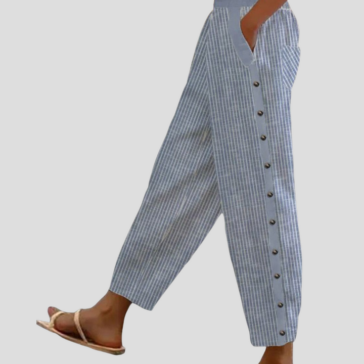Women’s Striped Loose Pants with Pockets
