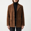 Classic-Cut Suede-Effect Jacket