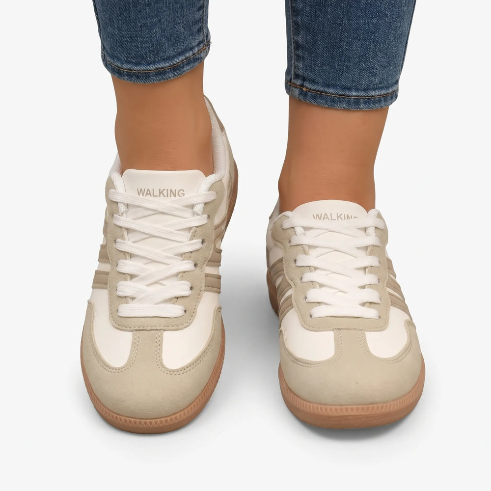 VelvoroFlat Lace-Up Retro-Stripe Trainer