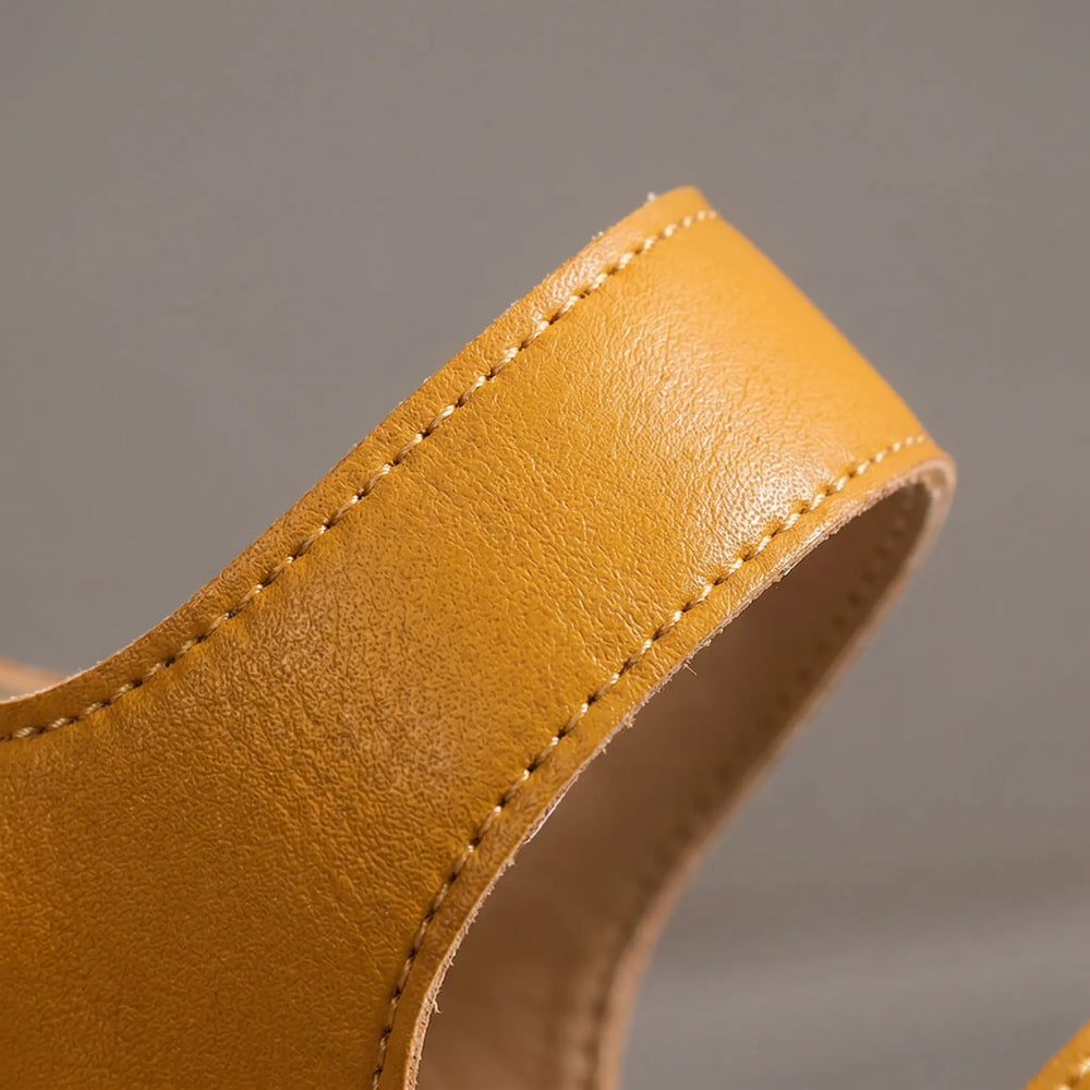 VivellaOpen-Toe Wedge Sandal With Adjustable Strap