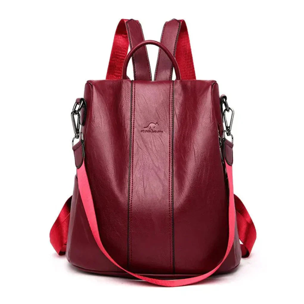 Women’s Anti-Theft Leather Backpack