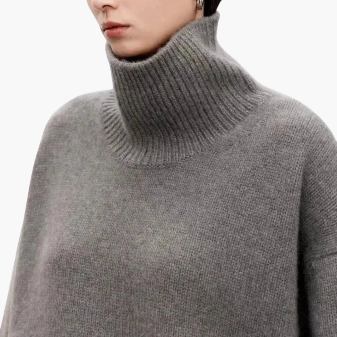 Women’s Oversized High‑Neck Sweater – Relaxed Knit Layer