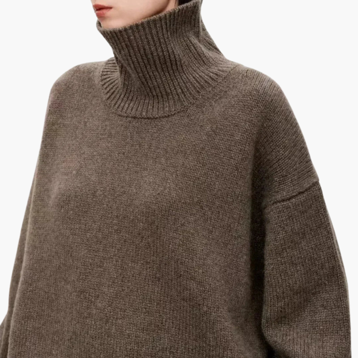 Women’s Oversized High‑Neck Sweater – Relaxed Knit Layer
