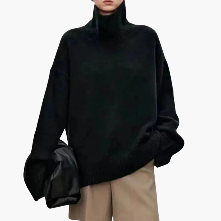 Women’s Oversized High‑Neck Sweater – Relaxed Knit Layer