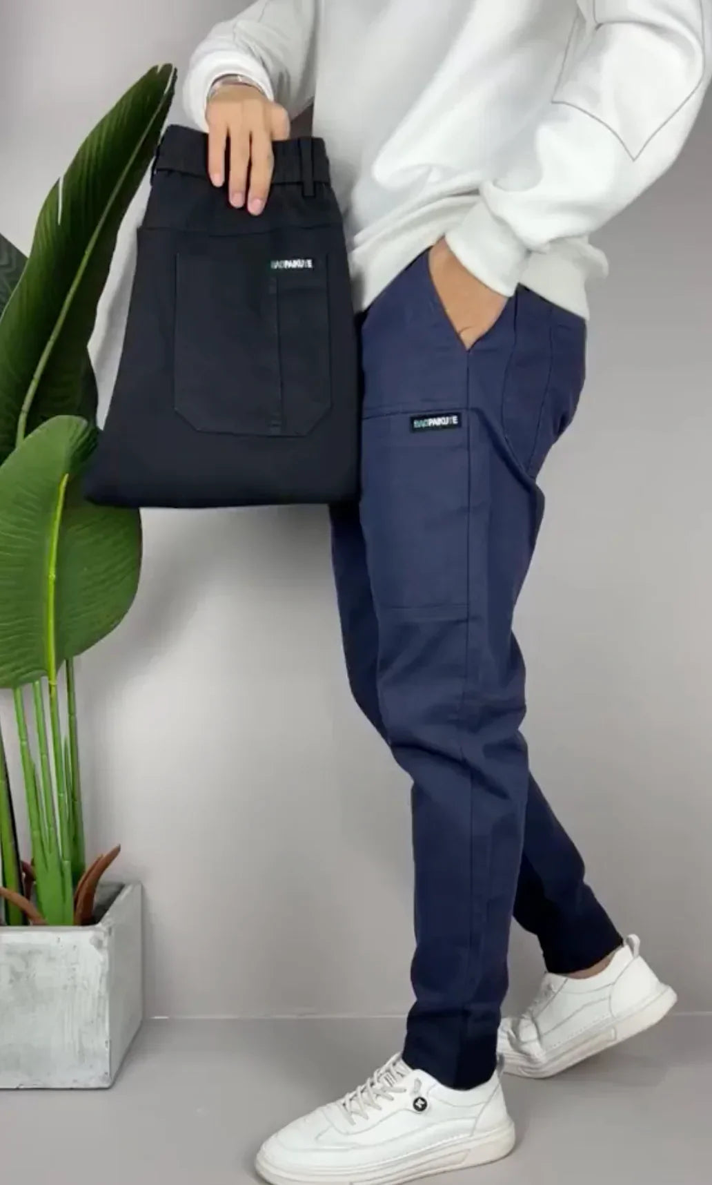 Elastic Cargo Pants