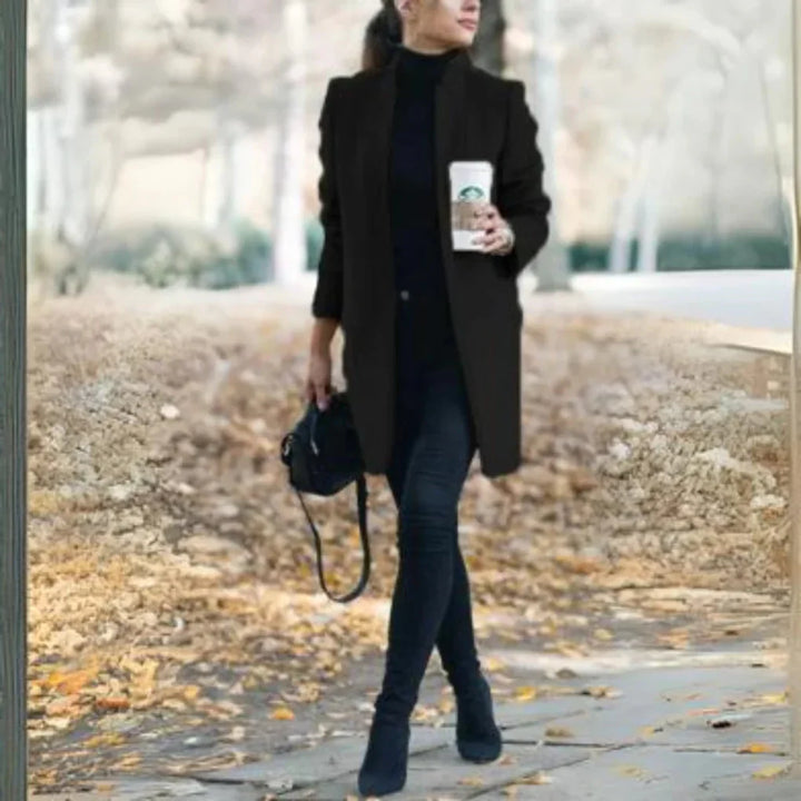 Women’s Stand-Collar Winter Coat  – Elegant Over-Layer with Classic Warmth