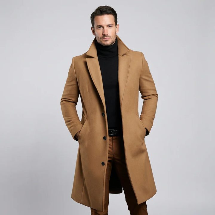 Men’s Wool-Blend Coat – Modern Elegance for Cool Seasons